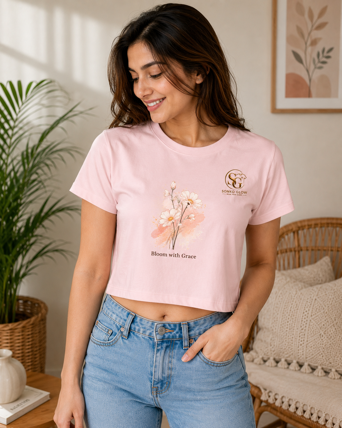 Bloom with Grace Floral Graphic T-Shirt
