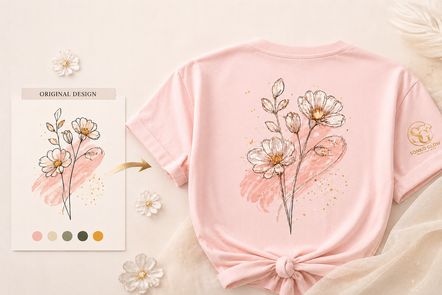 Bloom with Grace Floral Graphic T-Shirt
